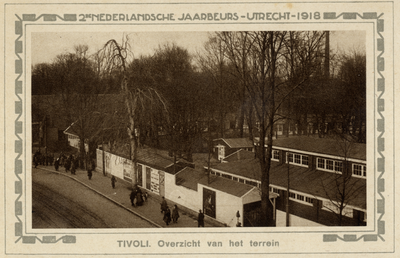 600044 Gezicht op het Jaarbeursterrein van de tweede Nederlandse Jaarbeurs in het Park Tivoli (Kruisstraat) te Utrecht.